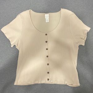 cream, ribbed top